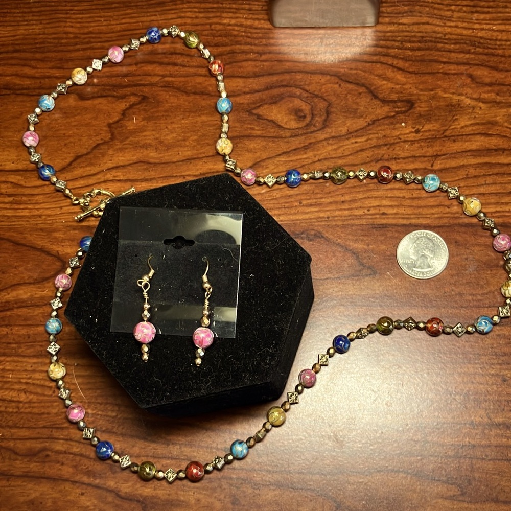 Cloisonné Necklace and Earring Set